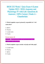 BIOS 252 Practice Exam Questions and Answers 2026-2027