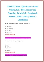 BIOS 252 Practice Exam Questions and Answers 2026-2027