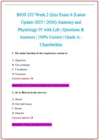 BIOS 252 Practice Exam Questions and Answers 2026-2027