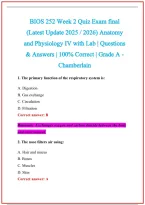 BIOS 252 Practice Exam Questions and Answers 2026-2027