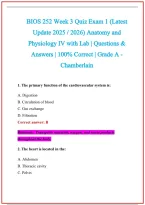 BIOS 252 Practice Exam Questions and Answers 2026-2027
