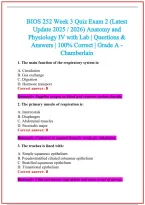 BIOS 252 Practice Exam Questions and Answers 2026-2027