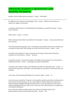 HSA4191 Exam&num; 1 Questions and Quality Answers&period; 