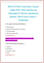 BIOS 252 Practice Exam Questions and Answers 2026-2027