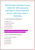 BIOS 252 Practice Exam Questions and Answers 2026-2027