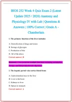 BIOS 252 Practice Exam Questions and Answers 2026-2027
