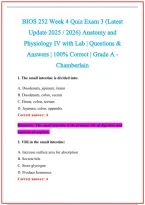 BIOS 252 Practice Exam Questions and Answers 2026-2027