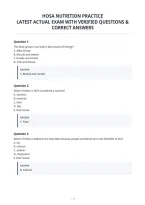 Hosa Nutrition Practice&NewLine;Latest Actual Exam With Verified Questions &&NewLine;Correct Answers&NewLine;