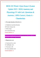 BIOS 252 Practice Exam Questions and Answers 2026-2027