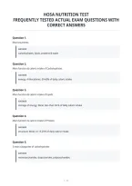 Hosa Nutrition Test&NewLine;Frequently Tested Actual Exam Questions With&NewLine;Correct Answers