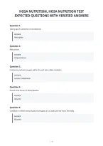 Hosa Nutrition&comma; Hosa Nutrition Test&NewLine;Expected Questions With Verified Answers&NewLine;