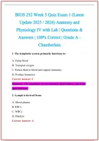 BIOS 252 Practice Exam Questions and Answers 2026-2027