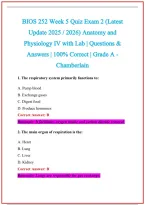 BIOS 252 Practice Exam Questions and Answers 2026-2027
