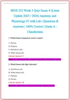 BIOS 252 Practice Exam Questions and Answers 2026-2027