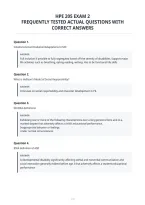 Hpe 205 Exam 2&NewLine;Frequently Tested Actual Questions With&NewLine;Correct Answers