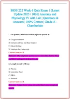 BIOS 252 Practice Exam Questions and Answers 2026-2027