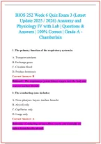 BIOS 252 Practice Exam Questions and Answers 2026-2027