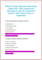 BIOS 252 Practice Exam Questions and Answers 2026-2027