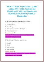 BIOS 252 Practice Exam Questions and Answers 2026-2027