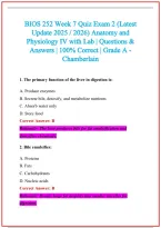 BIOS 252 Practice Exam Questions and Answers 2026-2027