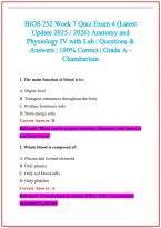 BIOS 252 Practice Exam Questions and Answers 2026-2027