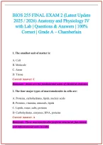 BIOS 255 Practice Exam Questions and Answers 2026-2027