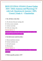 BIOS 255 Practice Exam Questions and Answers 2026-2027