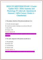BIOS 255 Practice Exam Questions and Answers 2026-2027