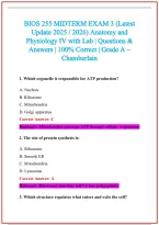 BIOS 255 Practice Exam Questions and Answers 2026-2027