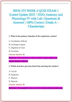 BIOS 255 Practice Exam Questions and Answers 2026-2027