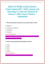 BIOS 255 Practice Exam Questions and Answers 2026-2027