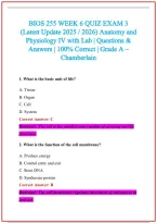 BIOS 255 Practice Exam Questions and Answers 2026-2027