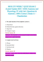 BIOS 255 Practice Exam Questions and Answers 2026-2027