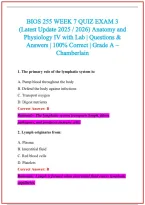 BIOS 255 Practice Exam Questions and Answers 2026-2027