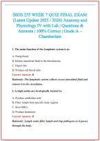 BIOS 255 Practice Exam Questions and Answers 2026-2027