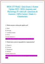 BIOS 255 Practice Exam Questions and Answers 2026-2027