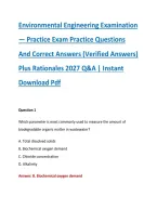 Environmental Engineering Examination &NewLine;&mdash; Practice Exam Practice Questions &NewLine;And Correct Answers &lpar;Verified Answers&rpar; &NewLine;Plus Rationales 2027 Q&A &vert; Instant &NewLine;Download Pdf