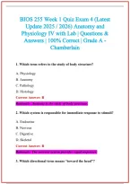 BIOS 255 Practice Exam Questions and Answers 2026-2027