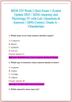 BIOS 255 Practice Exam Questions and Answers 2026-2027