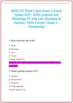 BIOS 255 Practice Exam Questions and Answers 2026-2027