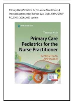 Test Bank for Theresa Kyles' Primary Care Pediatrics for the Nurse Practitioner &vert;Test Bank with Answers and Rationales &vert; Theresa Kyle 2026 Update &vert;NP Board Review Prep&vert; A&plus; Graded&vert; All 44 chapters Covered&NewLine;