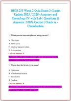 BIOS 255 Practice Exam Questions and Answers 2026-2027