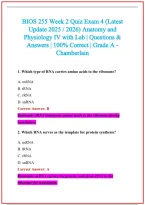 BIOS 255 Practice Exam Questions and Answers 2026-2027