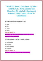 BIOS 255 Practice Exam Questions and Answers 2026-2027