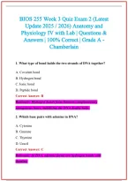BIOS 255 Practice Exam Questions and Answers 2026-2027