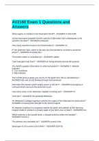 AV2160 Exam 1 Questions and Answers