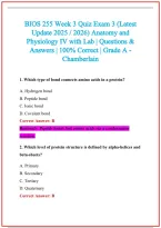 BIOS 255 Practice Exam Questions and Answers 2026-2027