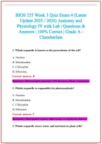 BIOS 255 Practice Exam Questions and Answers 2026-2027