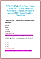 BIOS 255 Practice Exam Questions and Answers 2026-2027
