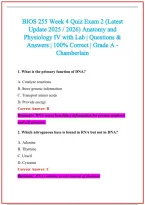 BIOS 255 Practice Exam Questions and Answers 2026-2027